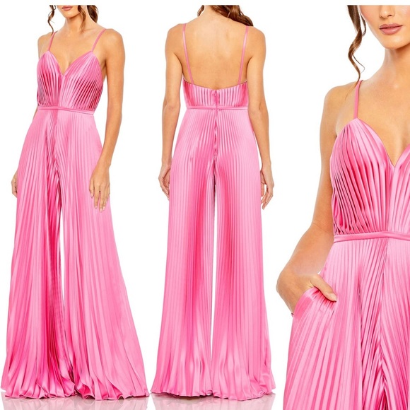 Ieena for Mac Duggal Pleated Satin Jumpsuit - Picture 6 of 6